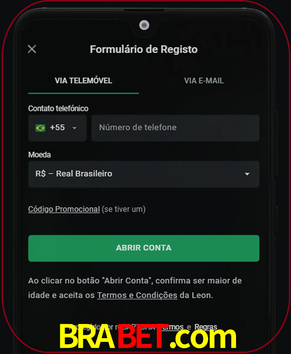 Abra o aplicativo e inicie o processo de registro.