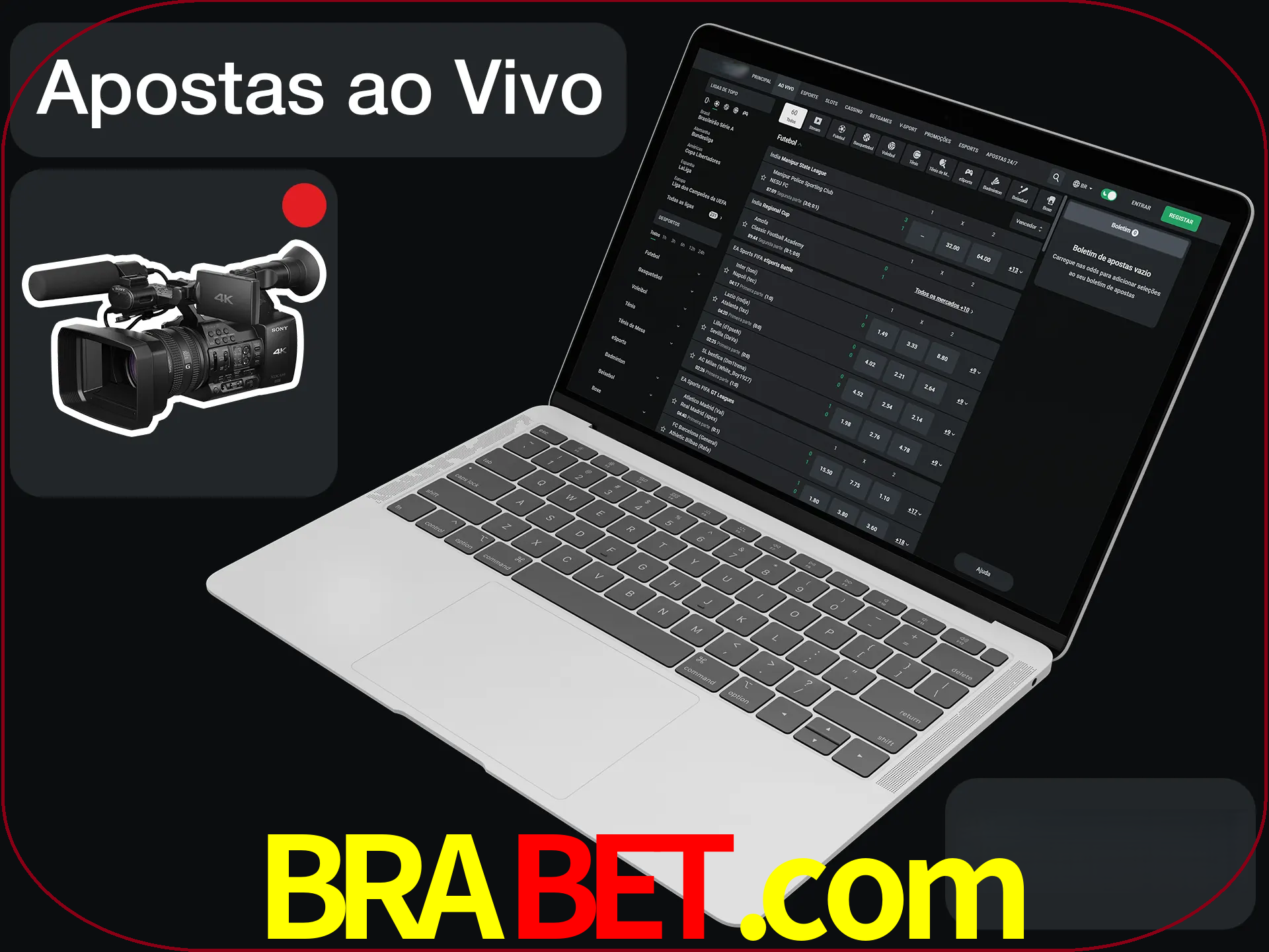 Aposte em formato ao vivo em nosso site.