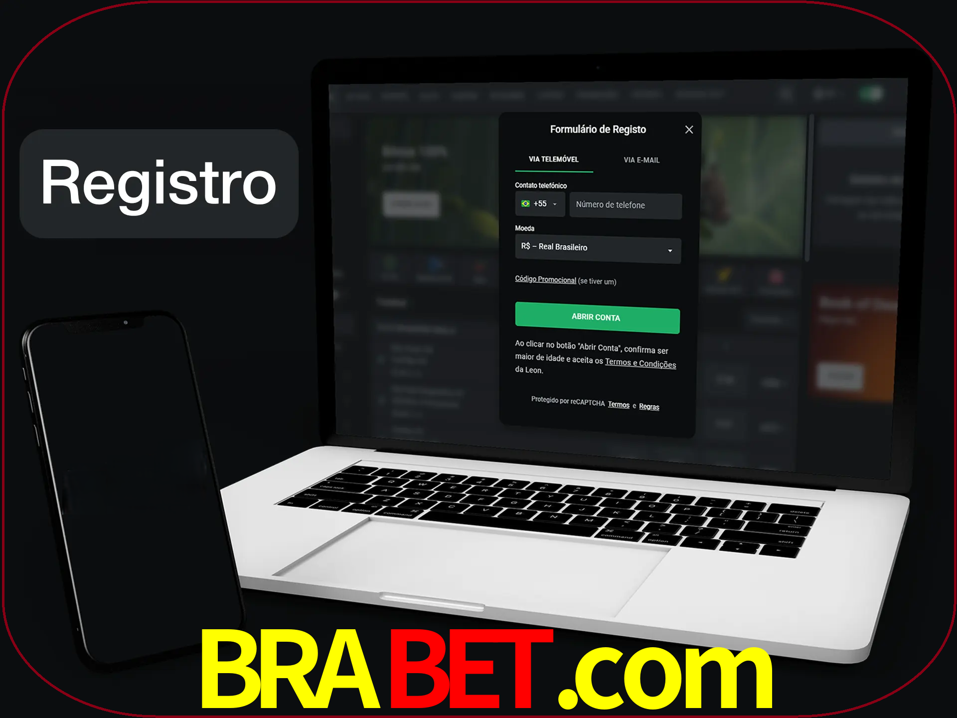 O registro na LeonBet é simples.