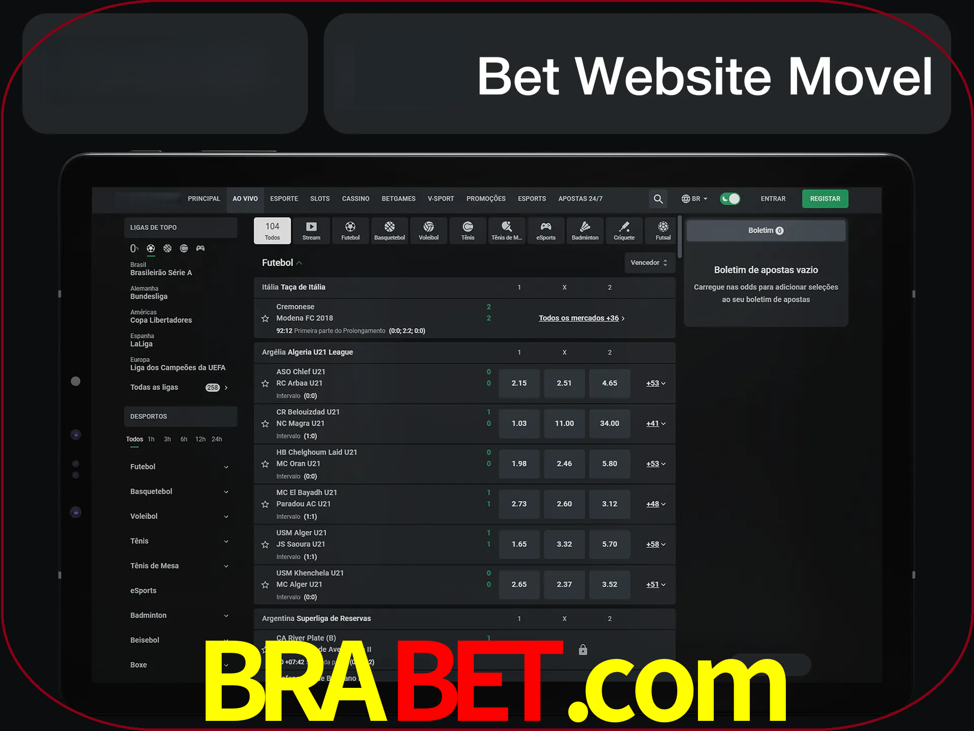 Use nosso website em qualquer dispositivo.